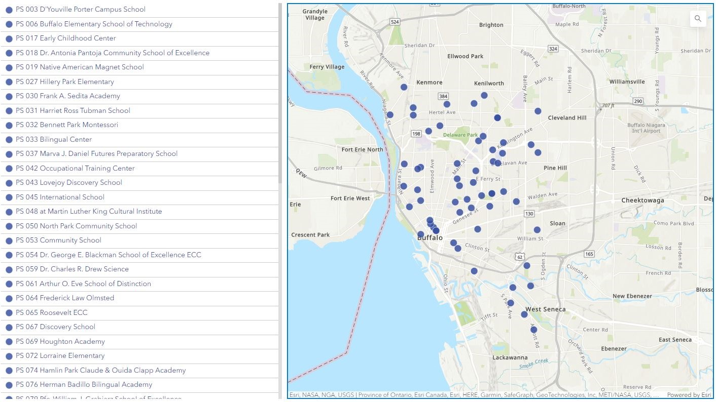 Buffalo Schools directory and map